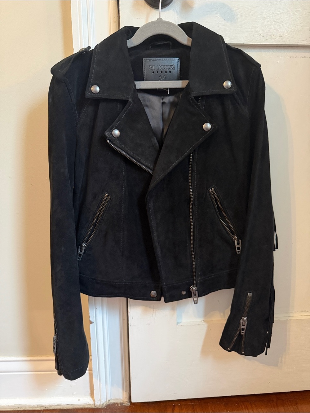 Blank NYC Black Suede Asymmetrical Moto Jacket
